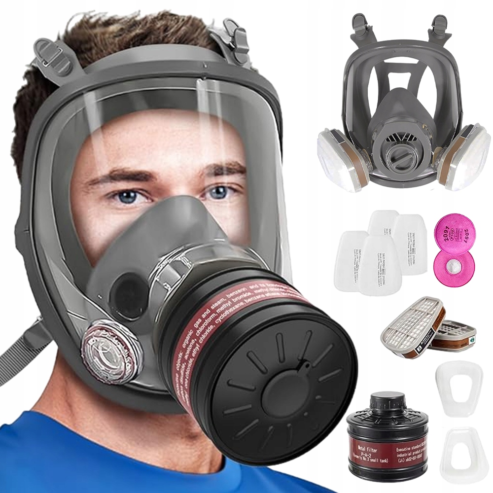 Profesionální Celoobličejová Plynová Maska S Filtrem 6001 Cn A Vložkami