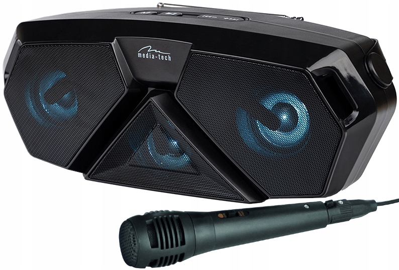 Głośnik Bluetooth MP3 radio FM mikrofon KARAOKE akumulator dla dzieci śpiew