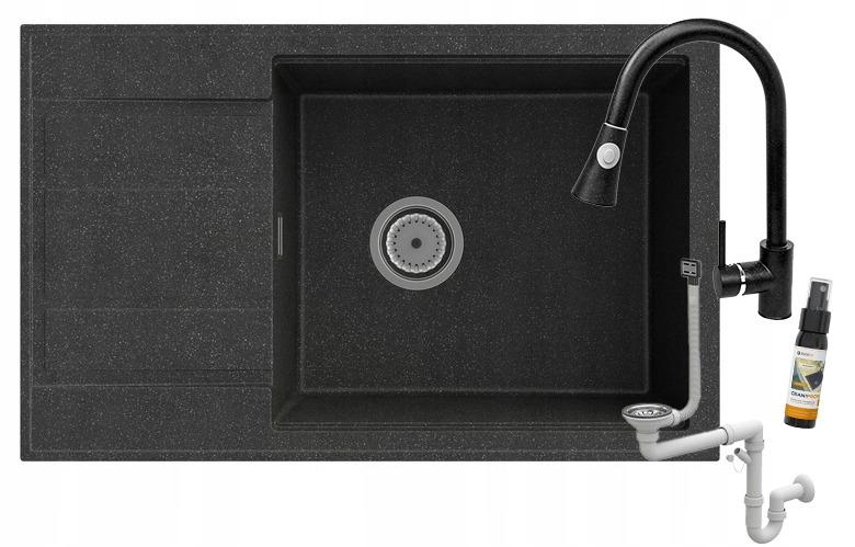 Granitový Drez Louis Jednokomorový S Odkvapkávačom, Sifónová Batéria