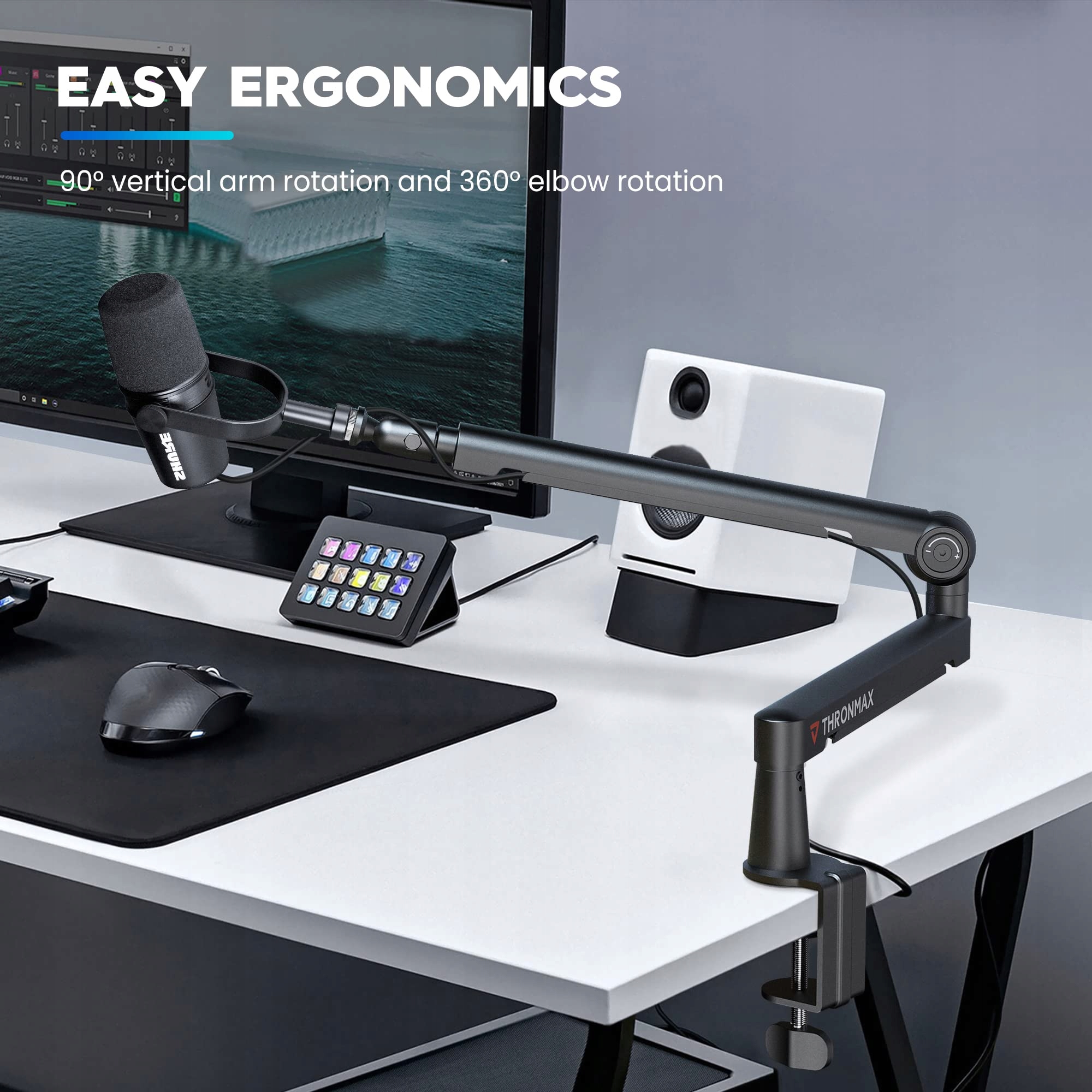 THRONMAX S6 Ramię Mikrofonowe Regulowane 360° Stalowe Czarny Blue Yeti — miniatura 4