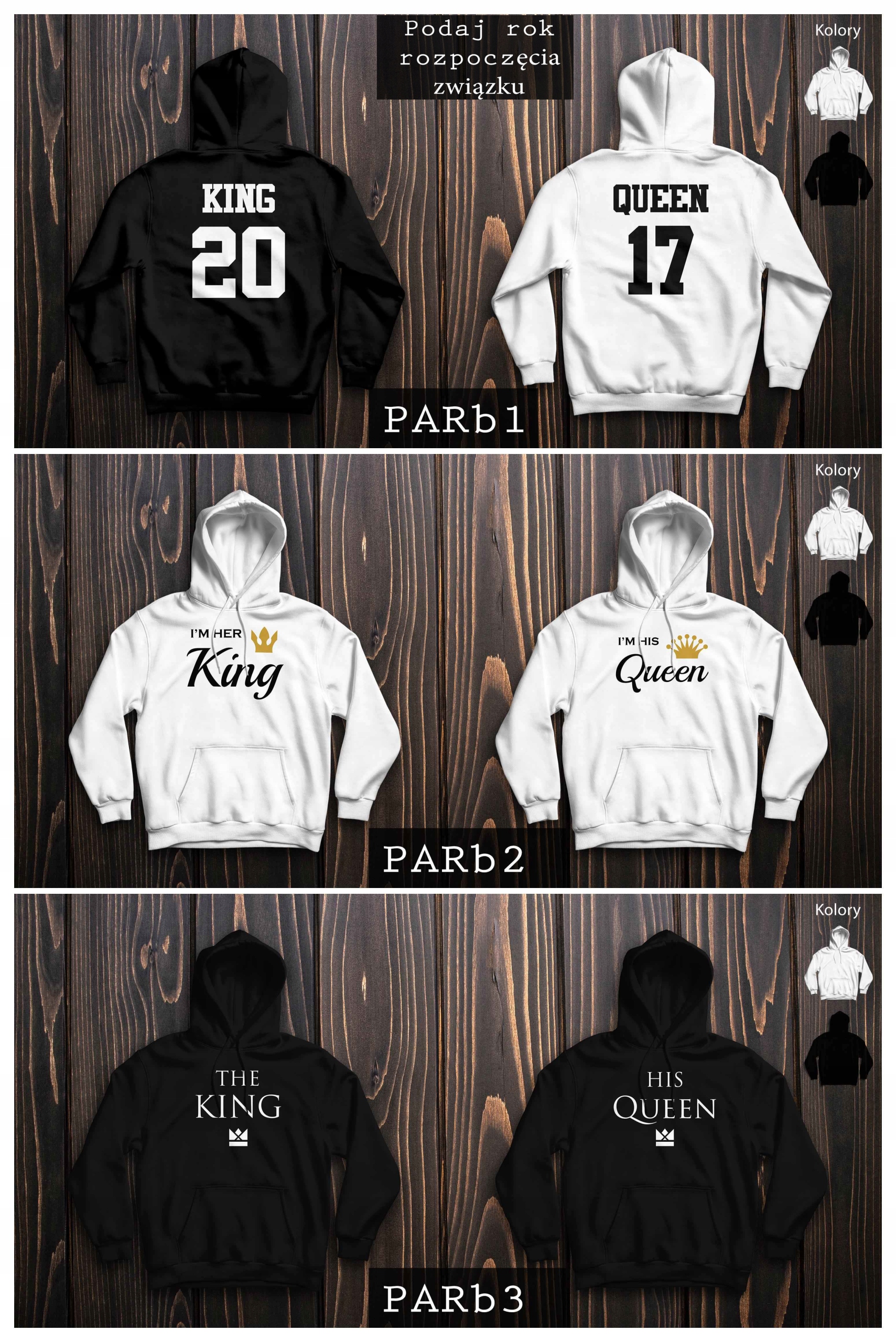 Komplet Bluz z Kapturem DLA PAR Prezent Rozmiar M Rozmiar M