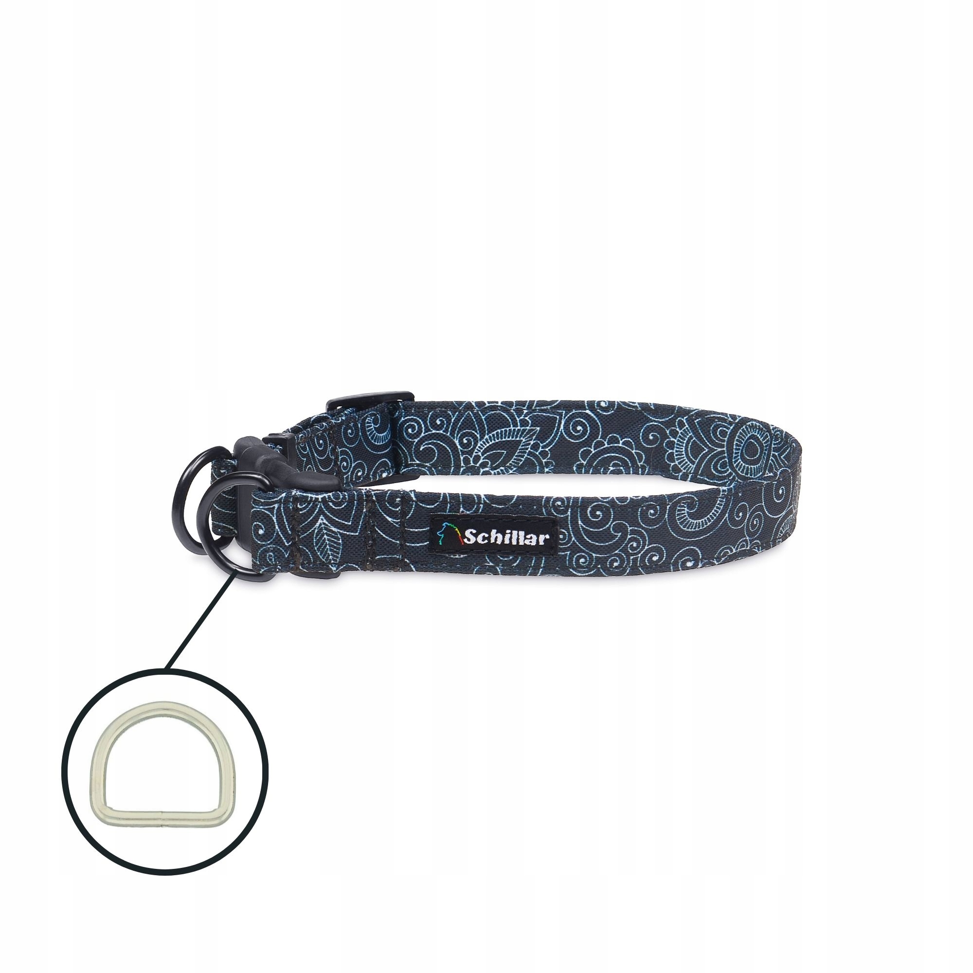 Levně Obojek na přezku double lock pro velkého psa černý paisley L XL 40-60cm