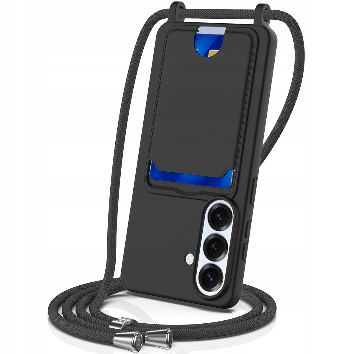 Etui Samsung Galaxy S26 Tpu z uchwytem na kartę i smyczą crossbody czarne