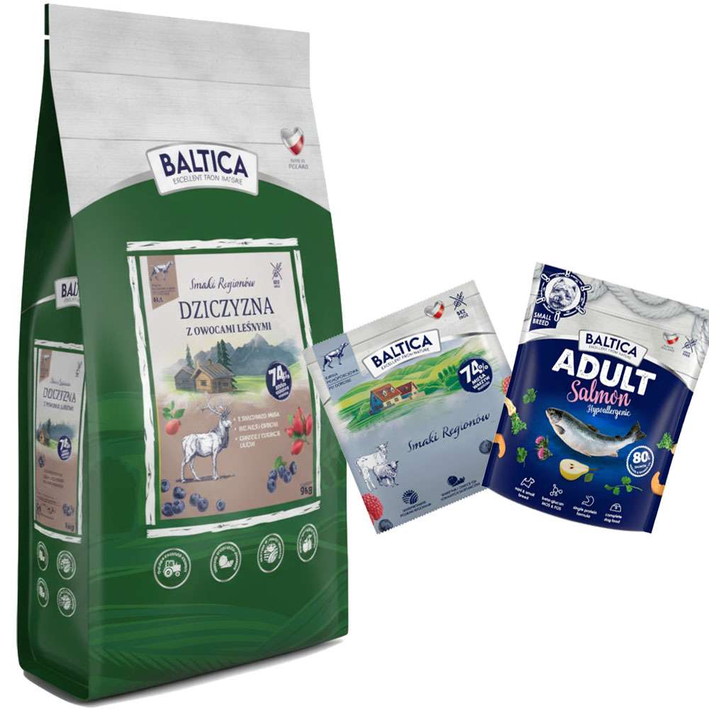 Levně Baltica Příchutě Regionů Zvěřina S Lesními Plody M/L 9kg Průměr Plemene