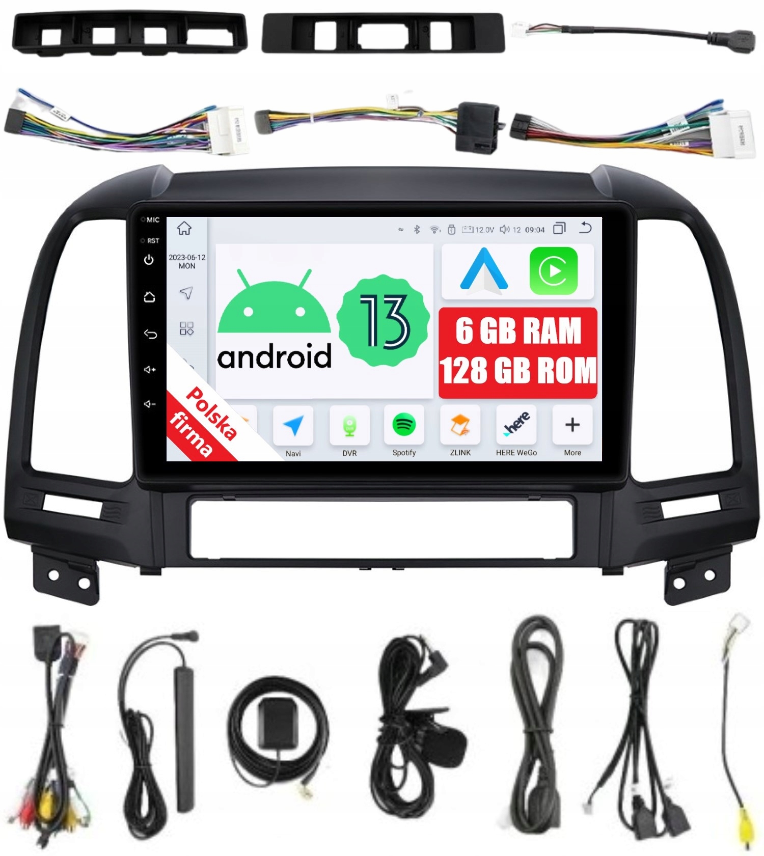 Navigácia Rádio 2DIN Android Hyundai Santa Fe 2 II 6/128 Gb Dsp Carplay Lte