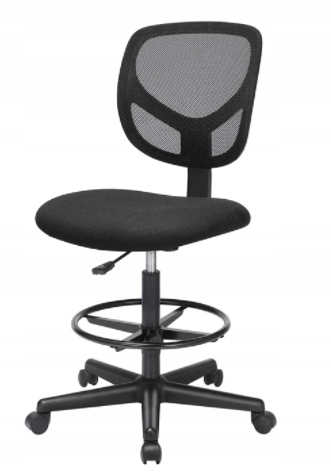 Kancelárska stolička s podnožkou Nastaviteľná ergonomická stolička Čierna