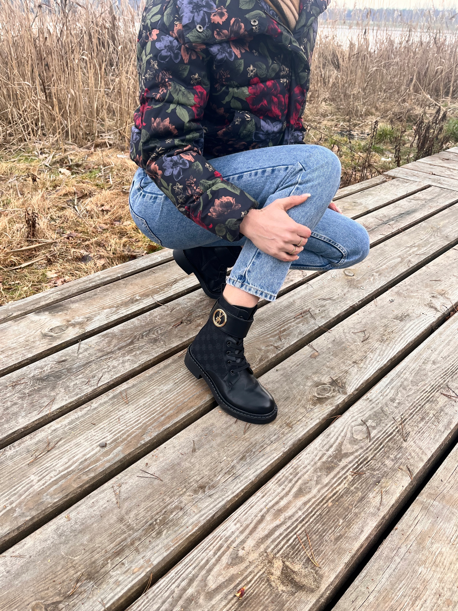 BOTKI DAMSKIE CZARNE WORKERY EKOSKÓRA 36 Długość wkładki 23.5 cm