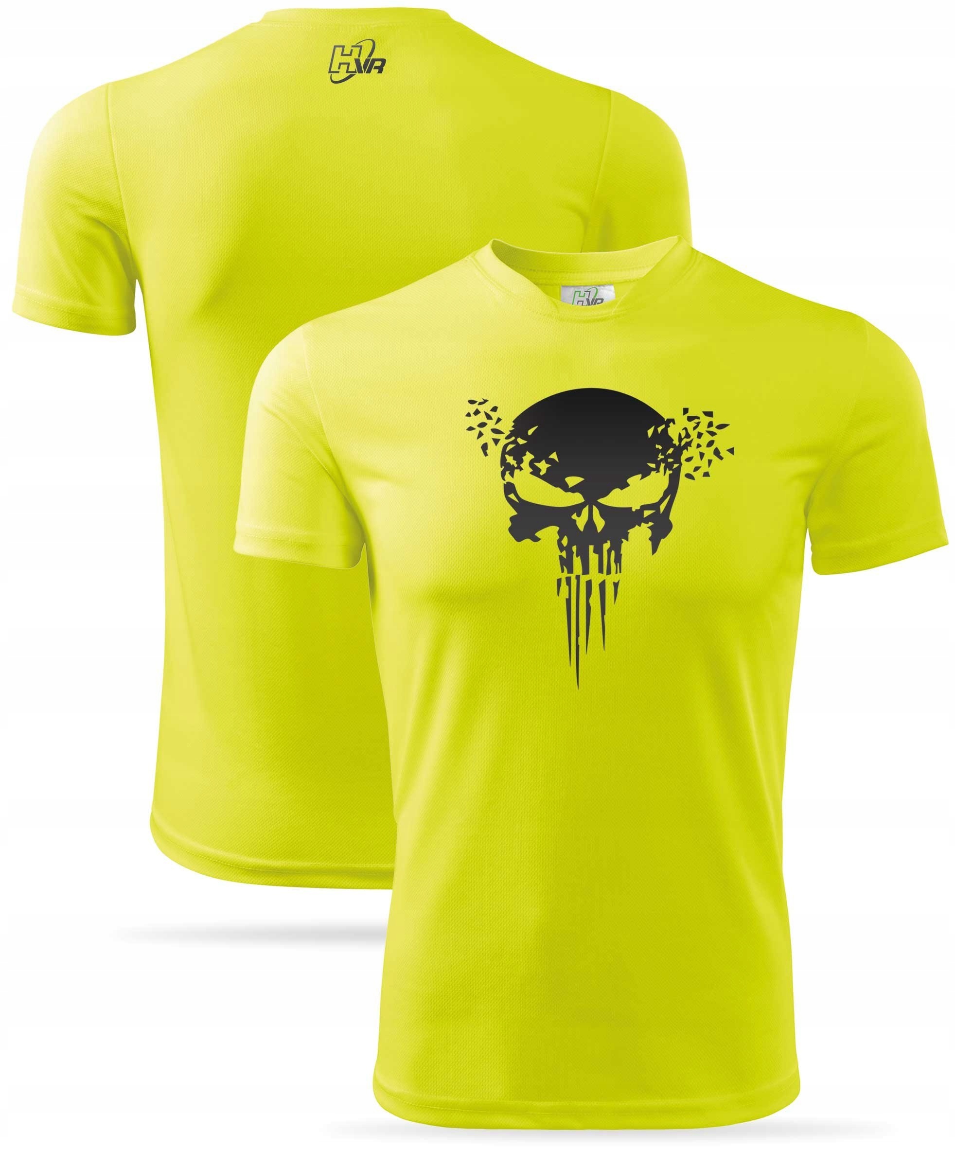 T-shirt termoaktywny - nadruk odblaskowy PUNISHER Rękaw krótki rękaw