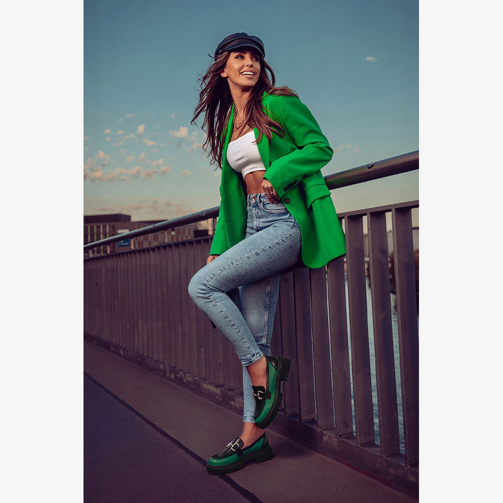 MOKASYNY DAMSKIE PÓŁBUTY NA PLATFORMIE SPRZĄCZKA Marka Casu