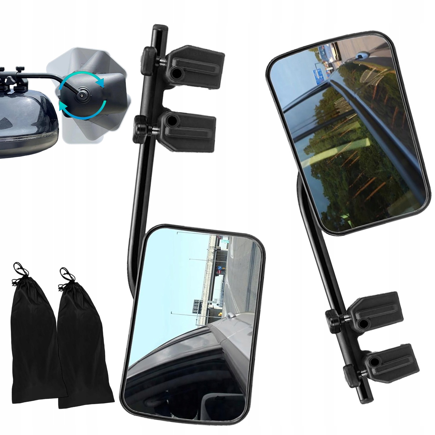Přídavná Zrcátka K Přívěsu 2KS, Voděodolné, Odolné Abs Pro Automobily Suv
