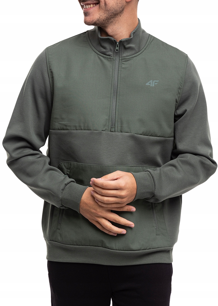 Pánská Mikina 4F Dresová bez kapuce Klokanka se stojáčkem Lehká Pohodlná vel L