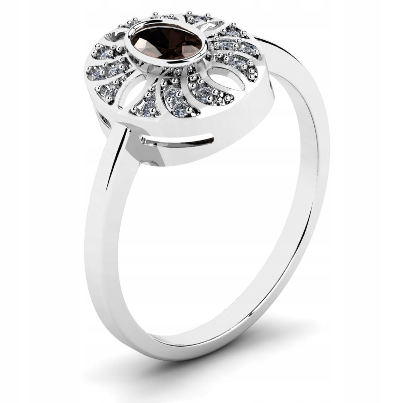 

Pierścionek Białe Złoto Kwarcem I Brylanty 0,34CT