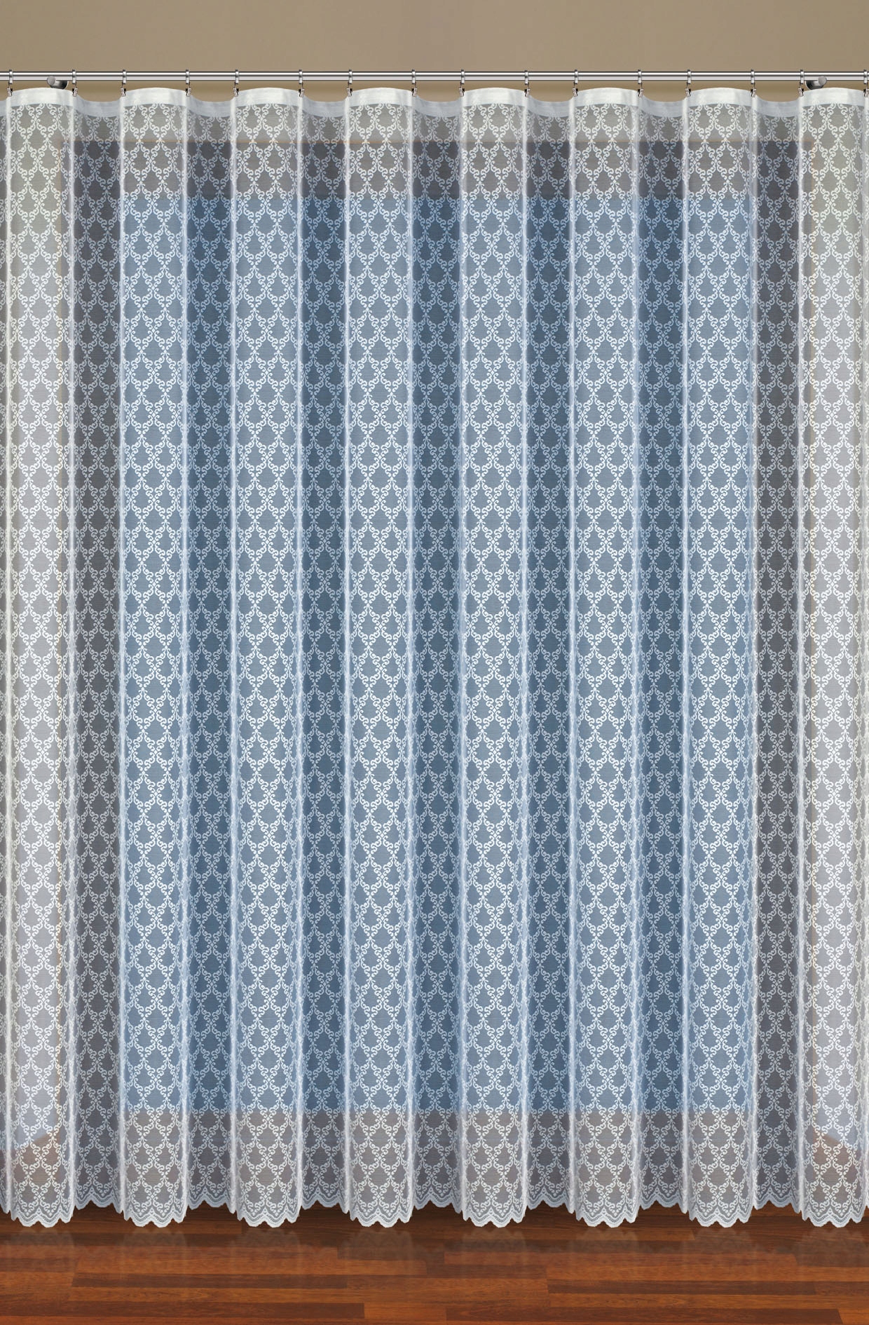 FIRANA ŻAKARDOWA Z TAŚMĄ, WZÓR ORNAMENTOWY 200x250