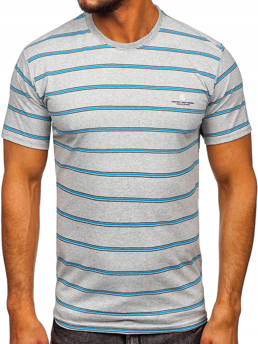 

T-shirt Męski Koszulka Szara 14952 DENLEY_2XL