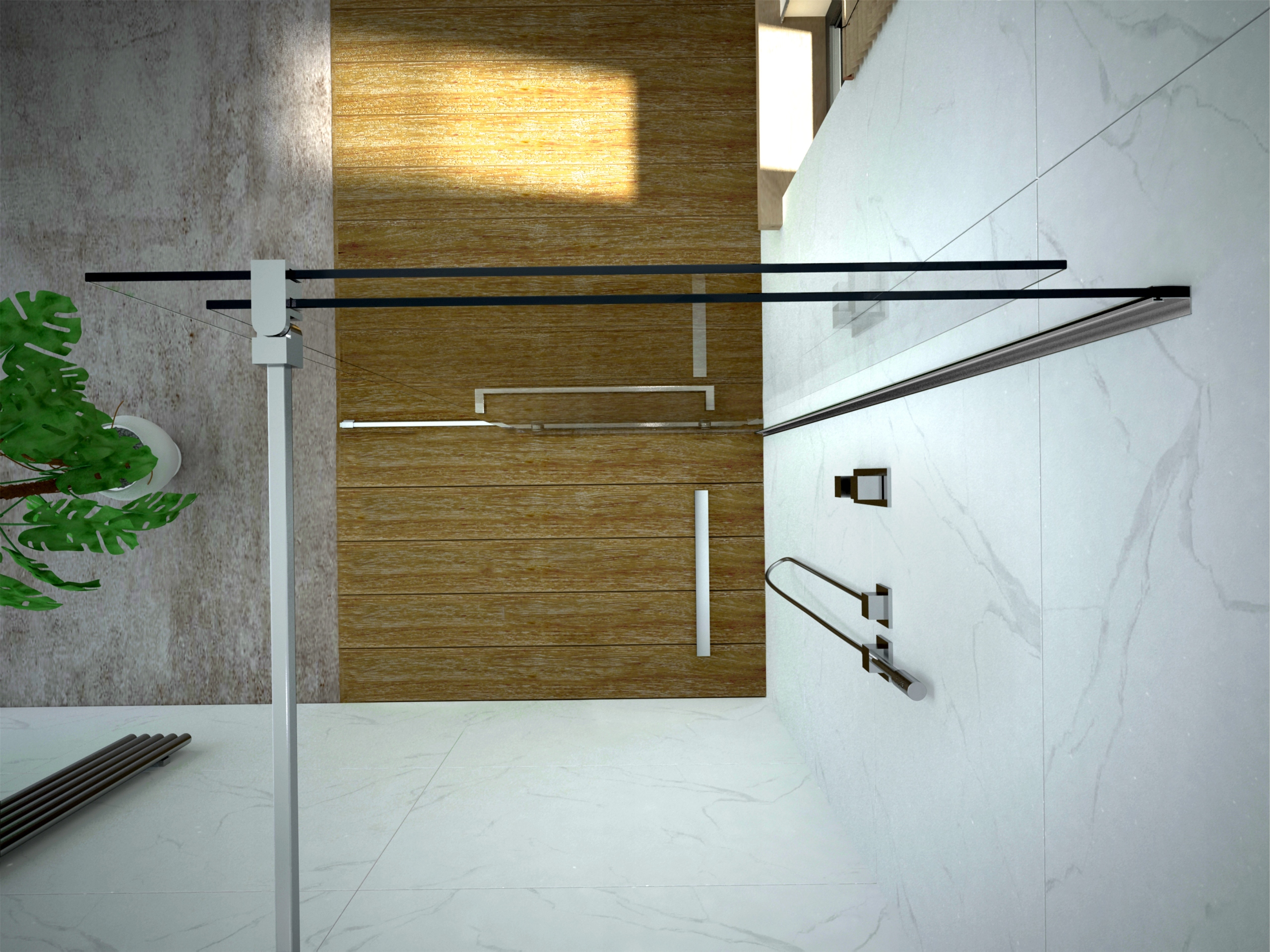 ŚCIANKA PRYSZNICOWA PRZESUWNA KABINA SZYBA WALK-IN 120 CM SZKŁO 8MM CHROM Marka SEVANTE