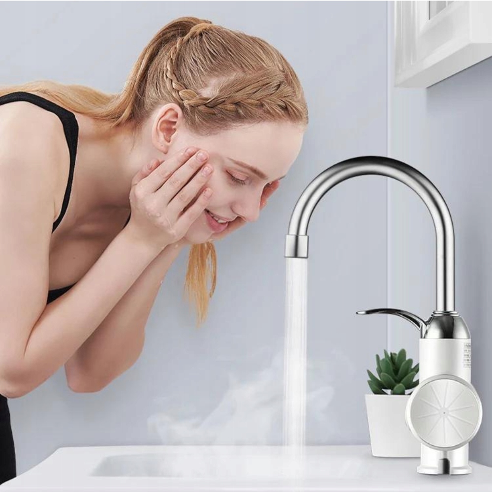 ELEKTRYCZNY PRZEPŁYWOWY PODGRZEWACZ DO WODY LCD 3KW OGRZEWACZ MOCNY Moc 3000 W