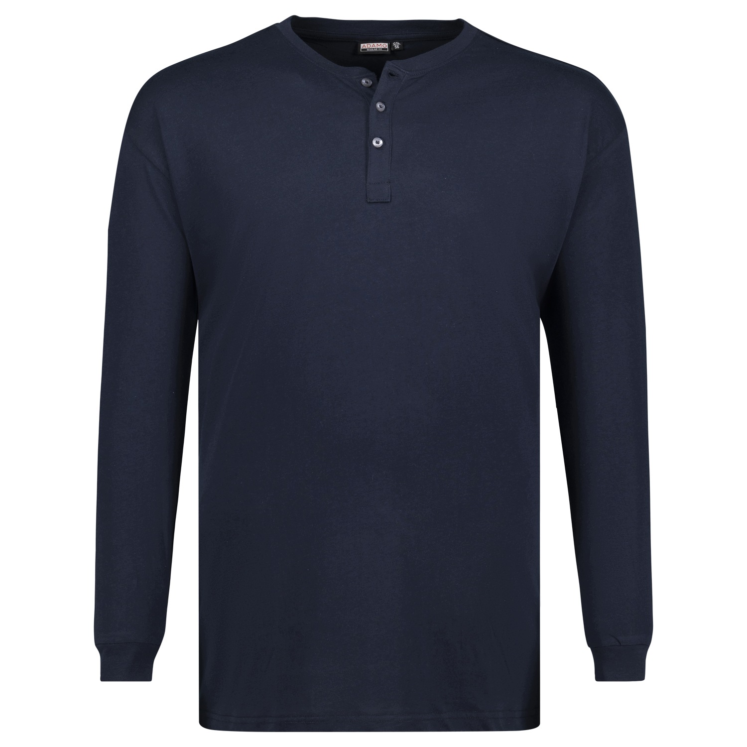Adamo Velké Velikosti Tričko Longsleeve Dekolt Serafino Tmavě Modré 8XL 176 cm