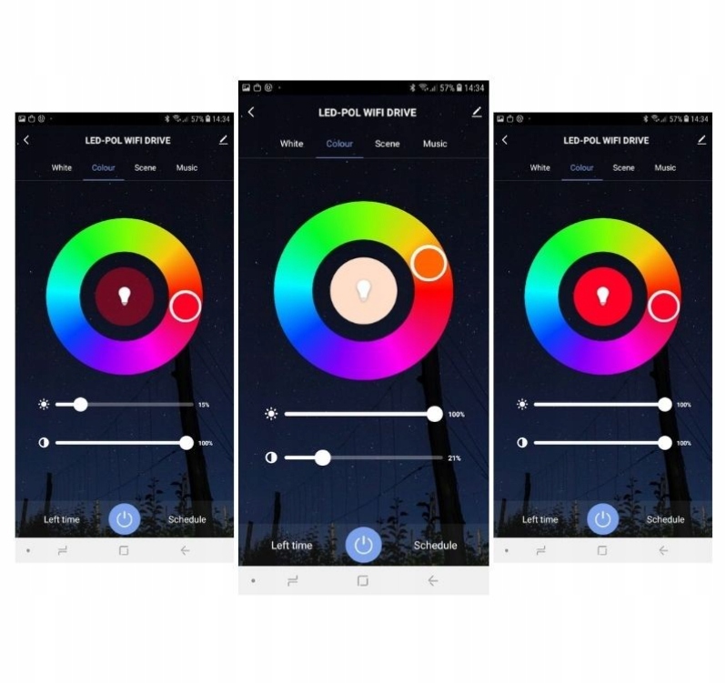 ŻARÓWKA LED E27 806LM 9W APLIKACJA KOLORY WIFI Moc 9 W