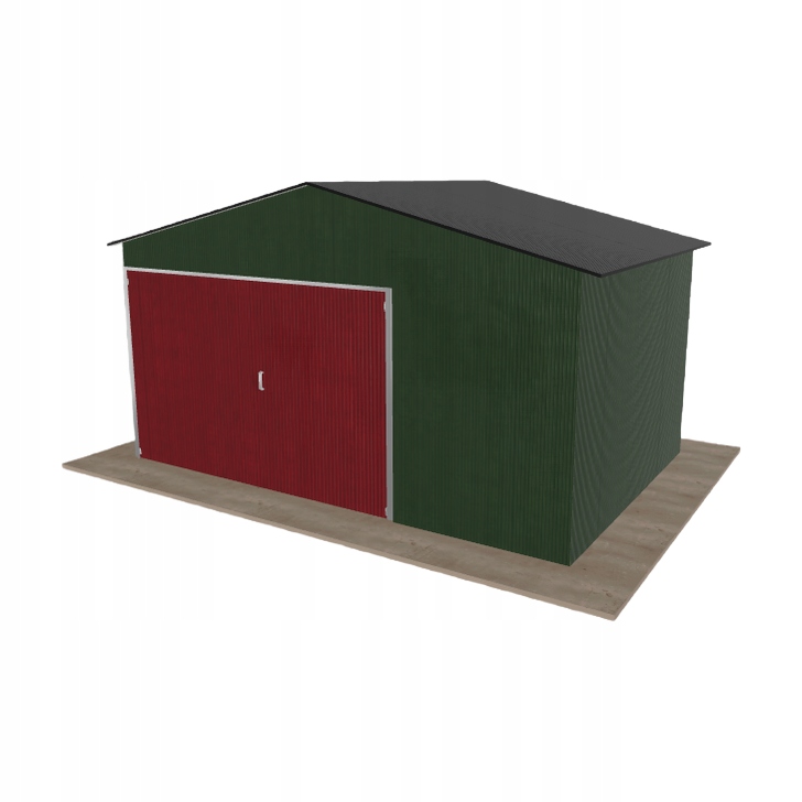 Plechová garáž 4.5 x 3 m, jednopolohová, dvouspádová, zelená