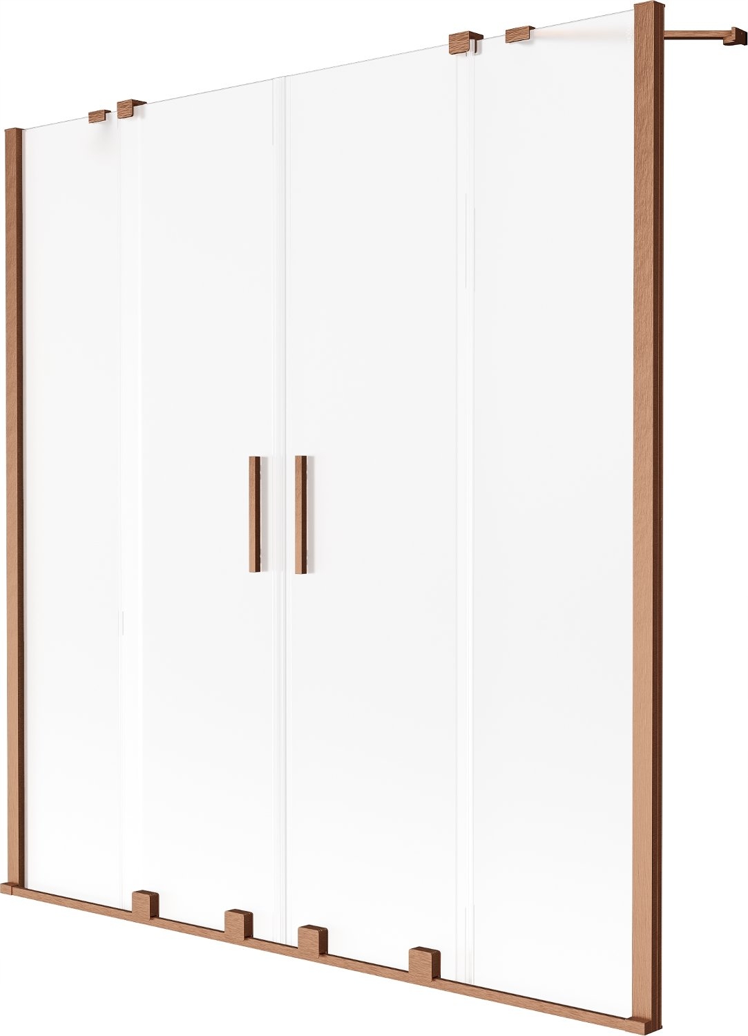 Mexen Velar Duo Parawan Nawannowy 2-SKRZYDŁOWY 140X150 Miedź Szczotka
