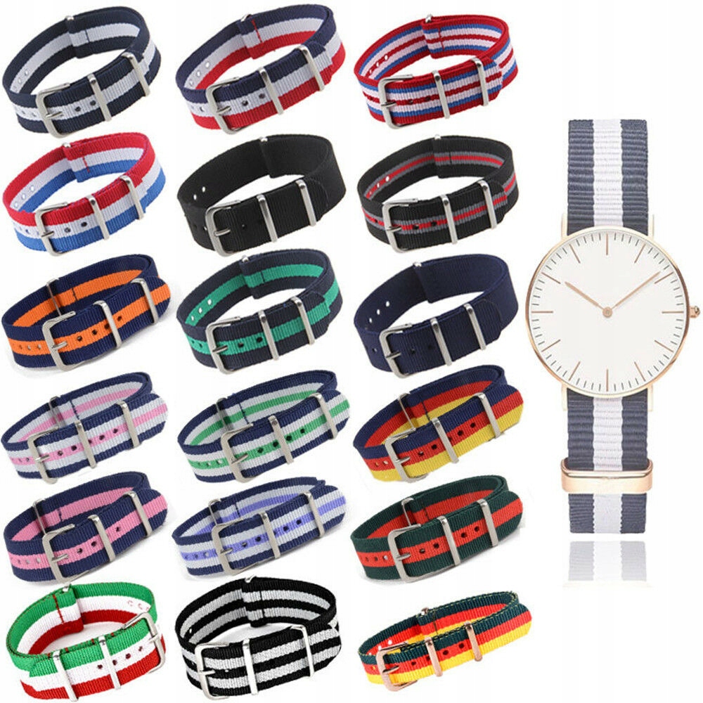 PASEK DO ZEGARKA typu NATO 18 mm wodoodporny, VEGE nylonowy jednoczęściowy Szerokość paska 18 mm