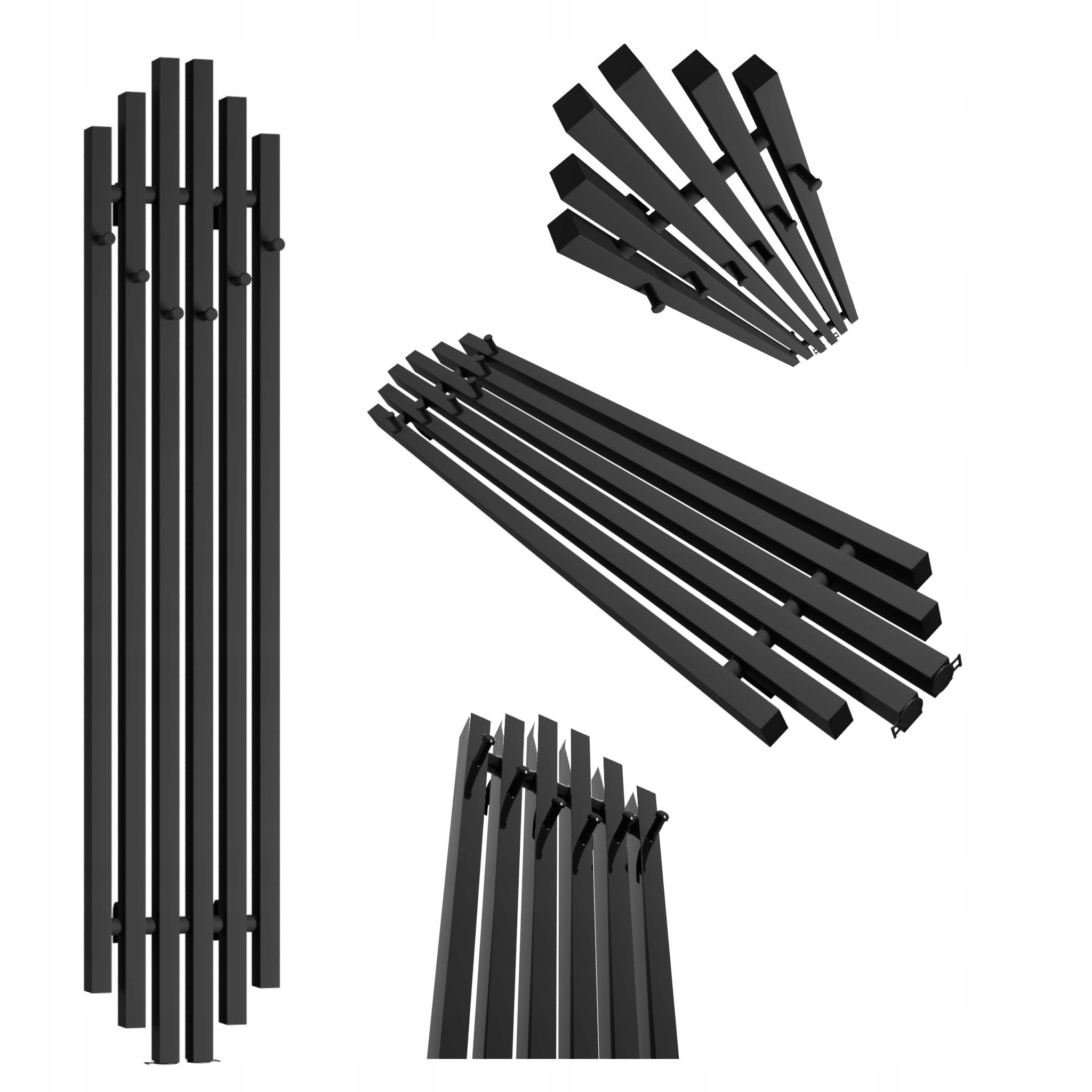 Dekorativní radiátor Bigben Hook 180x28 černý mat