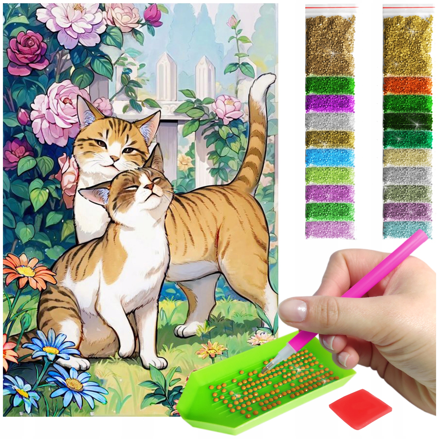 Výšivka Diamond Painting mozaika kočičí přátelé sada