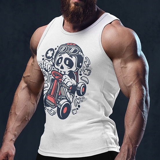 TANK TOP ANIMOWANE GOKART SKULL Marka inna