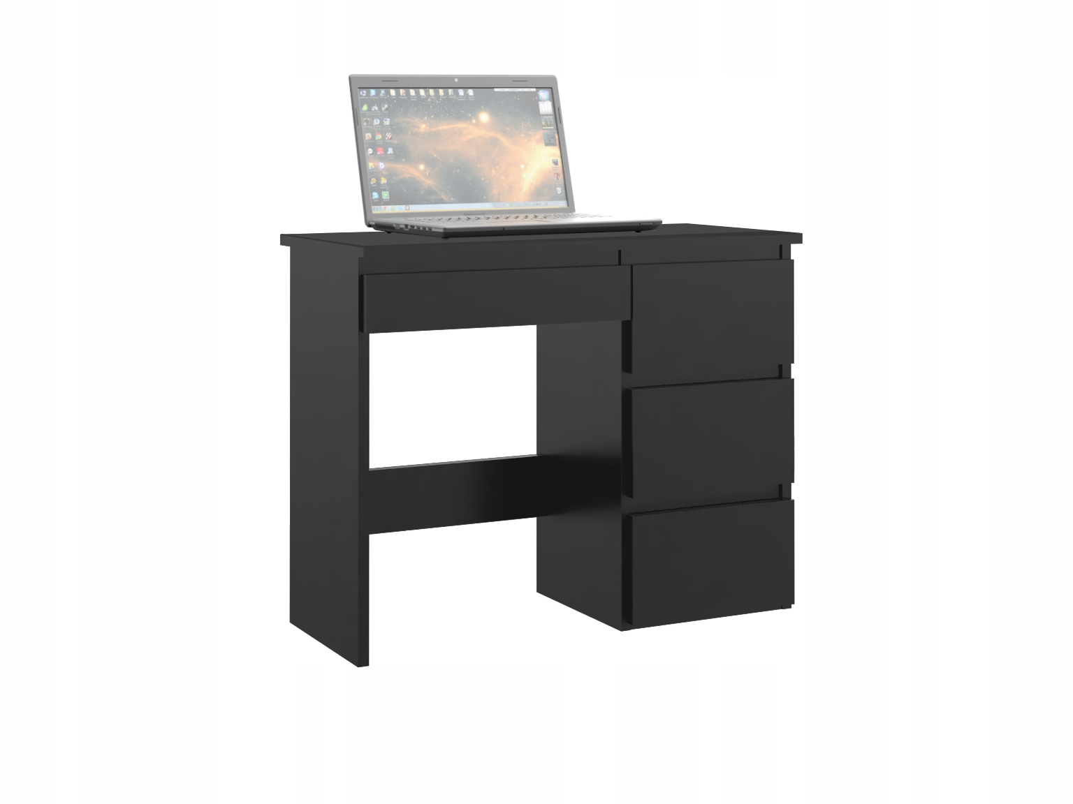 Biurko komputerowe z szufladami Beta 3 Czarne Marka Martigo Plus