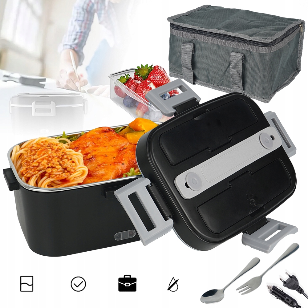 Elektrický Obědový Box Termoska Na Jídlo Přenosná Nádoba Sáček 1800 ML