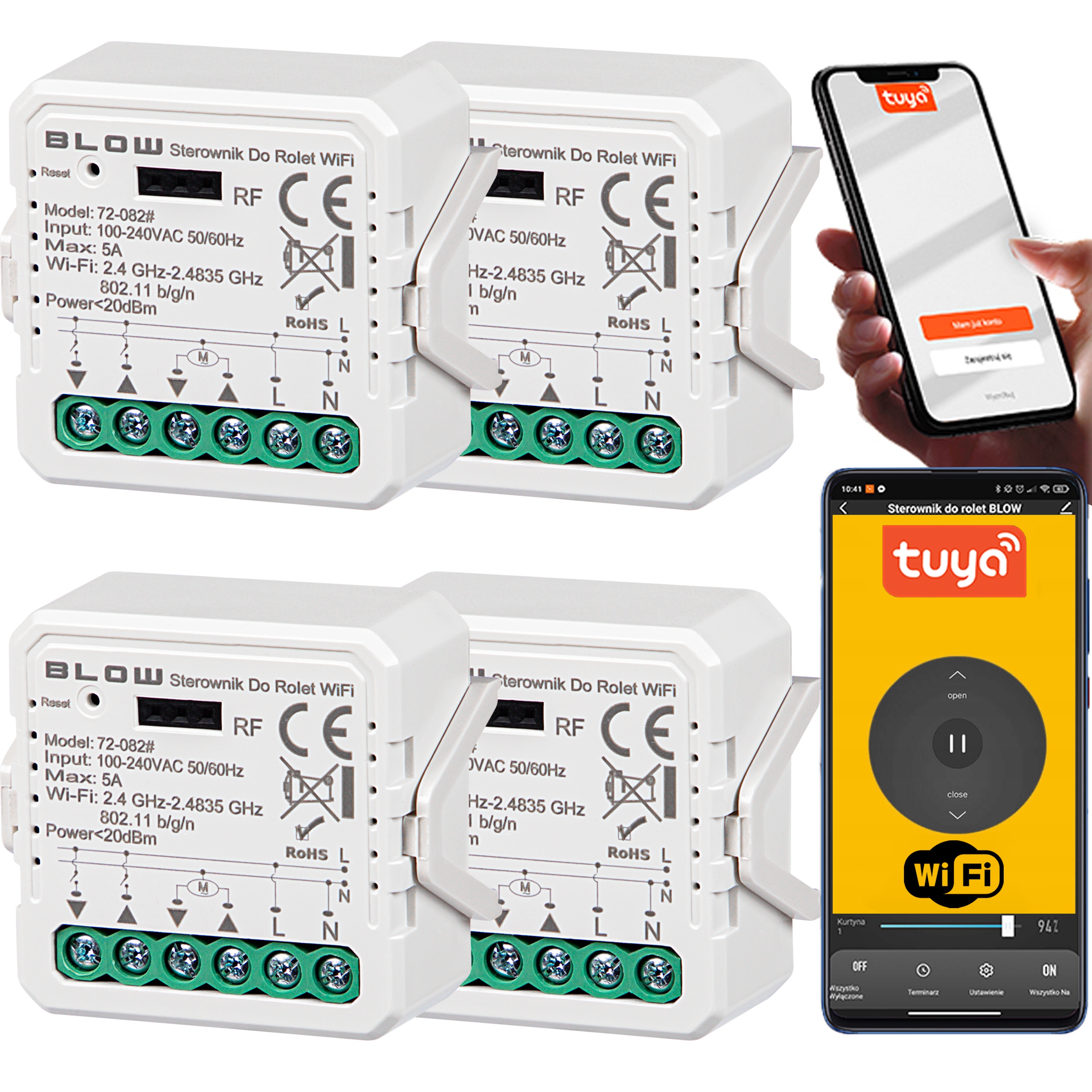 4x Ovládač Modulu Rolety Percentuálny Mini Rozmery Wifi Tuya Smart