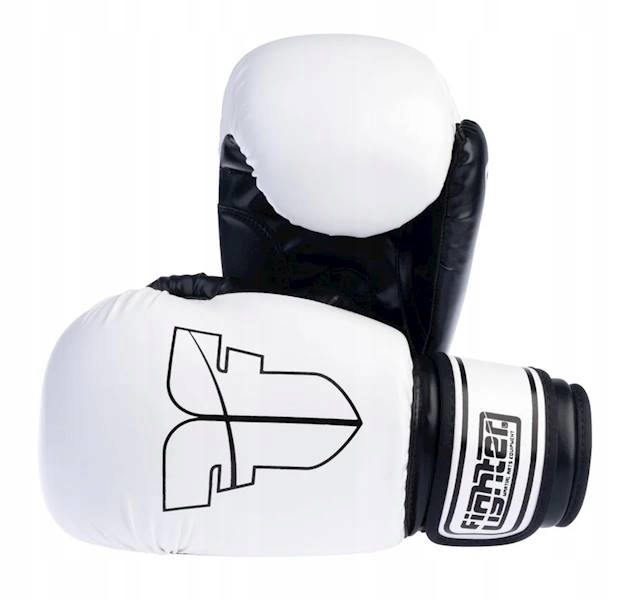 Boxerské rukavice Fighter Basic Bílá/Černá Váha: 12 Oz