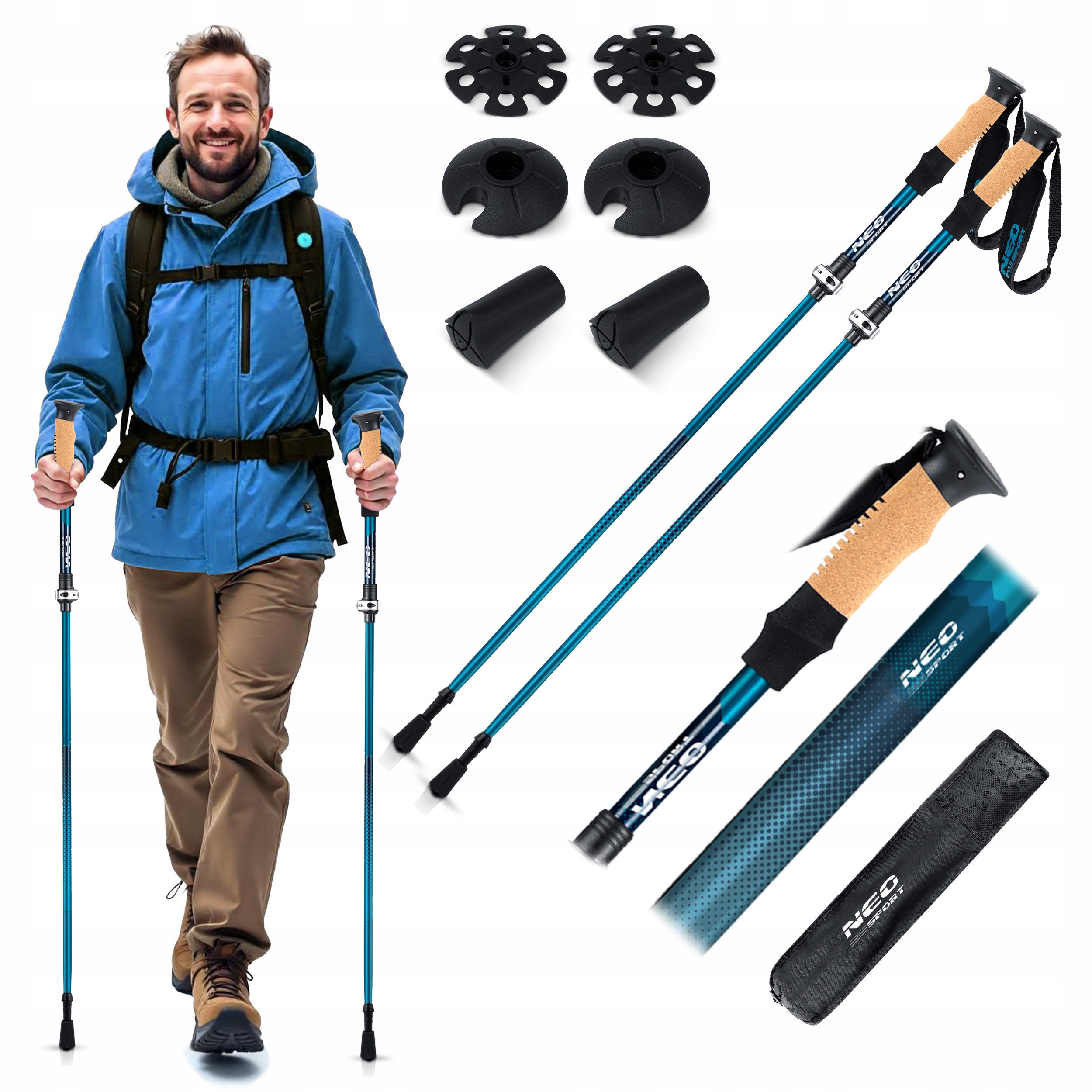 Kijki Do Nordic Walking Kije Trekkingowe Do Chodzenia W Góry Składane 2szt.