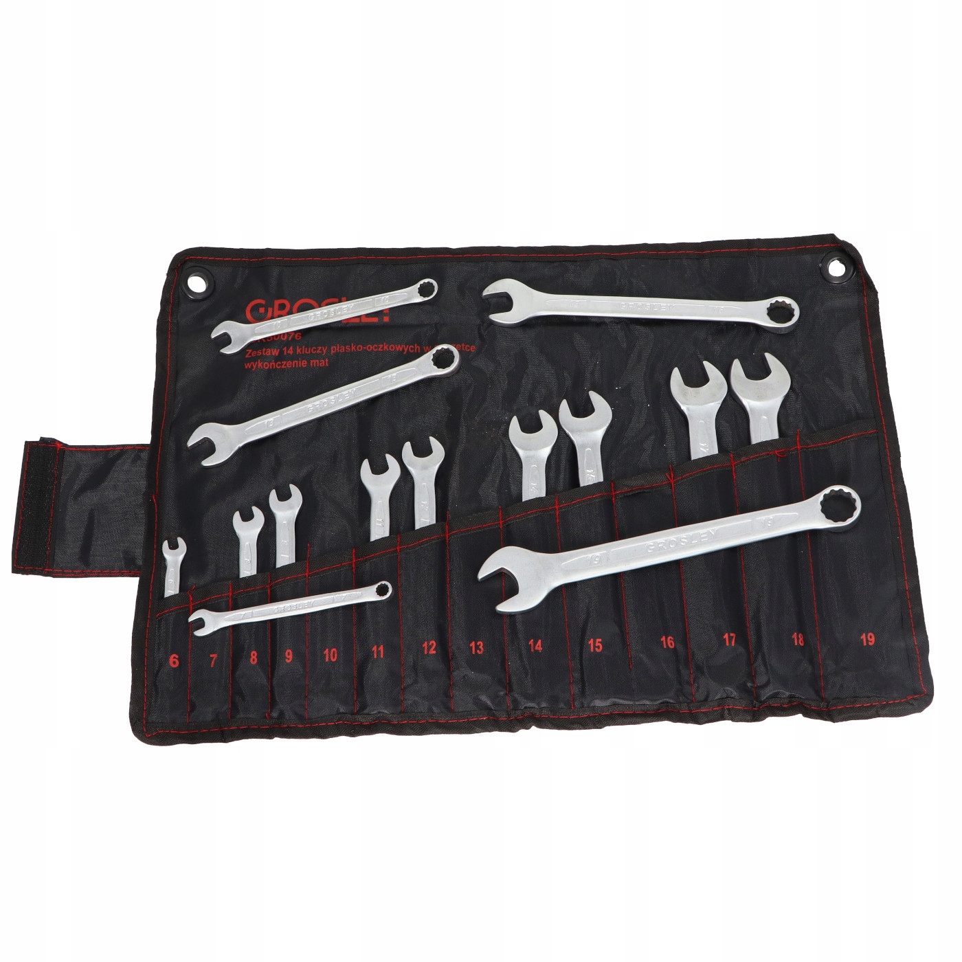 ZESTAW 14 KLUCZY PŁASKO-OCZKOWYCH, MATOWY