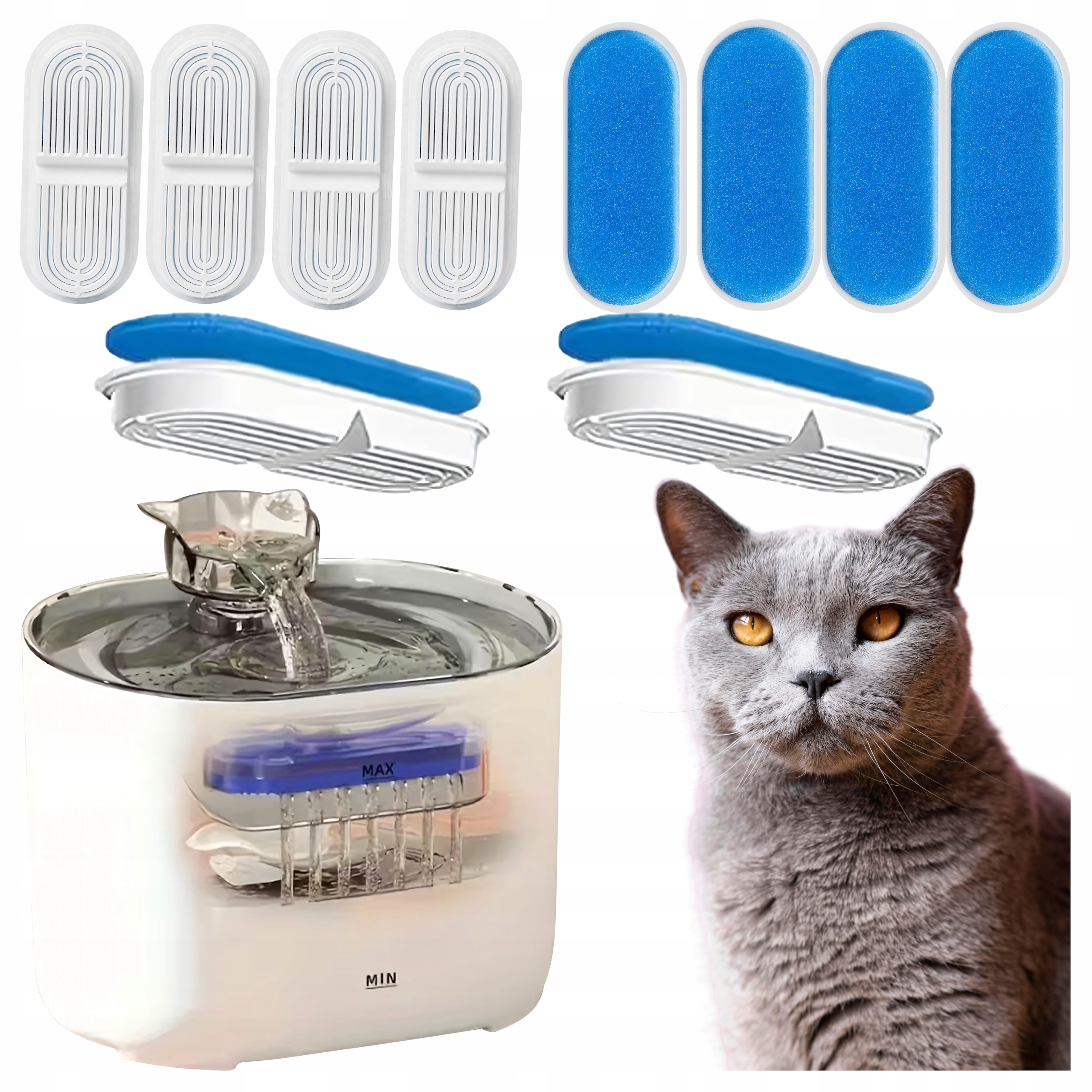 Levně Sada náhradních filtrů pro fontánu napáječky pro psa kočku 8ks