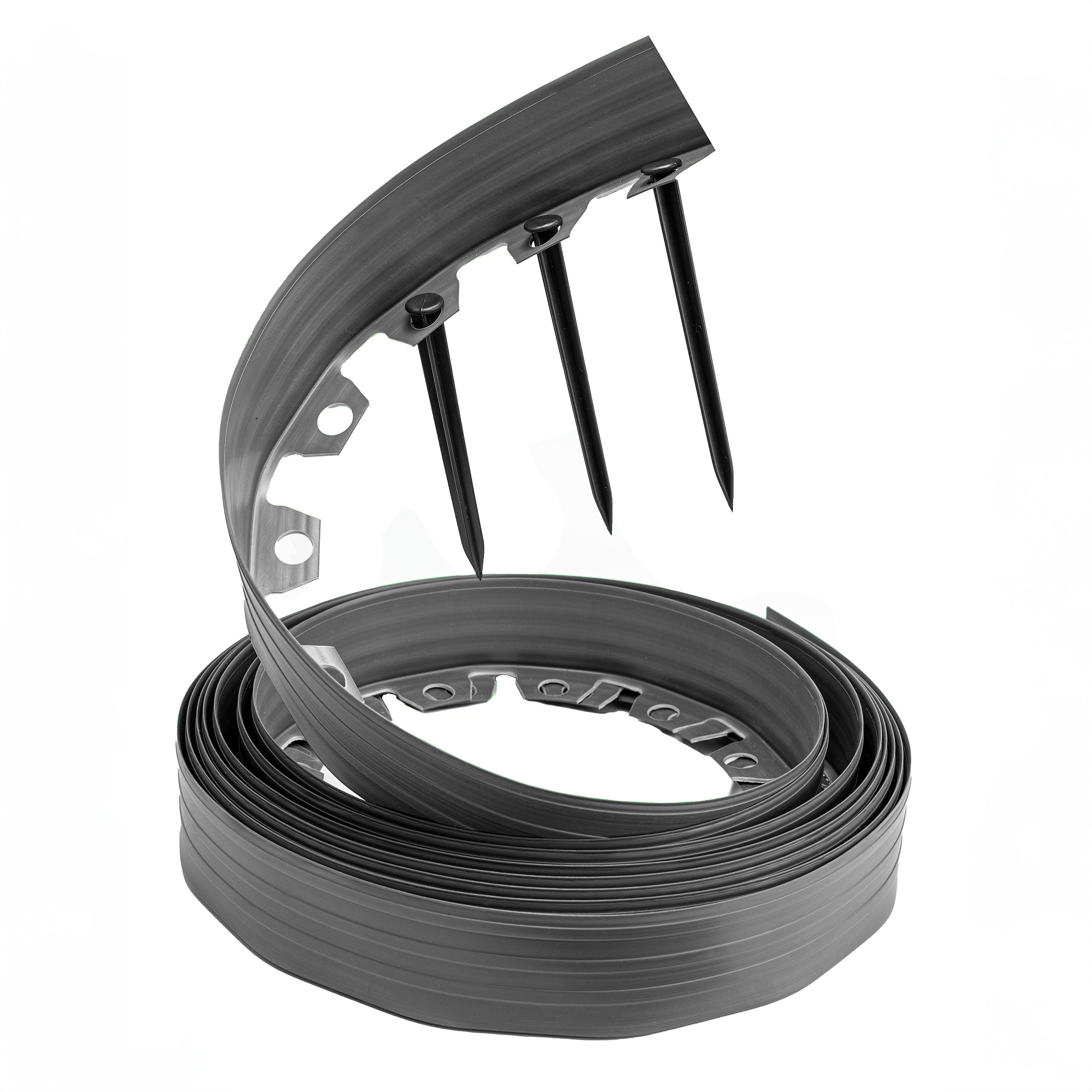 Obrzeże ogrodowe trawnikowe tworzywo sztuczne 30m x 6 cm szary kotwy