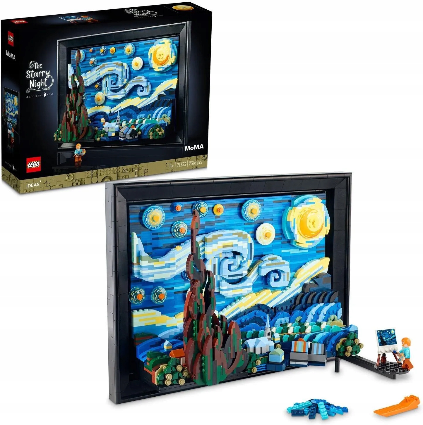 stavebnice Lego Ideas 21333 „Hvězdná noc“ Vincenta van Gogha Obraz Umění