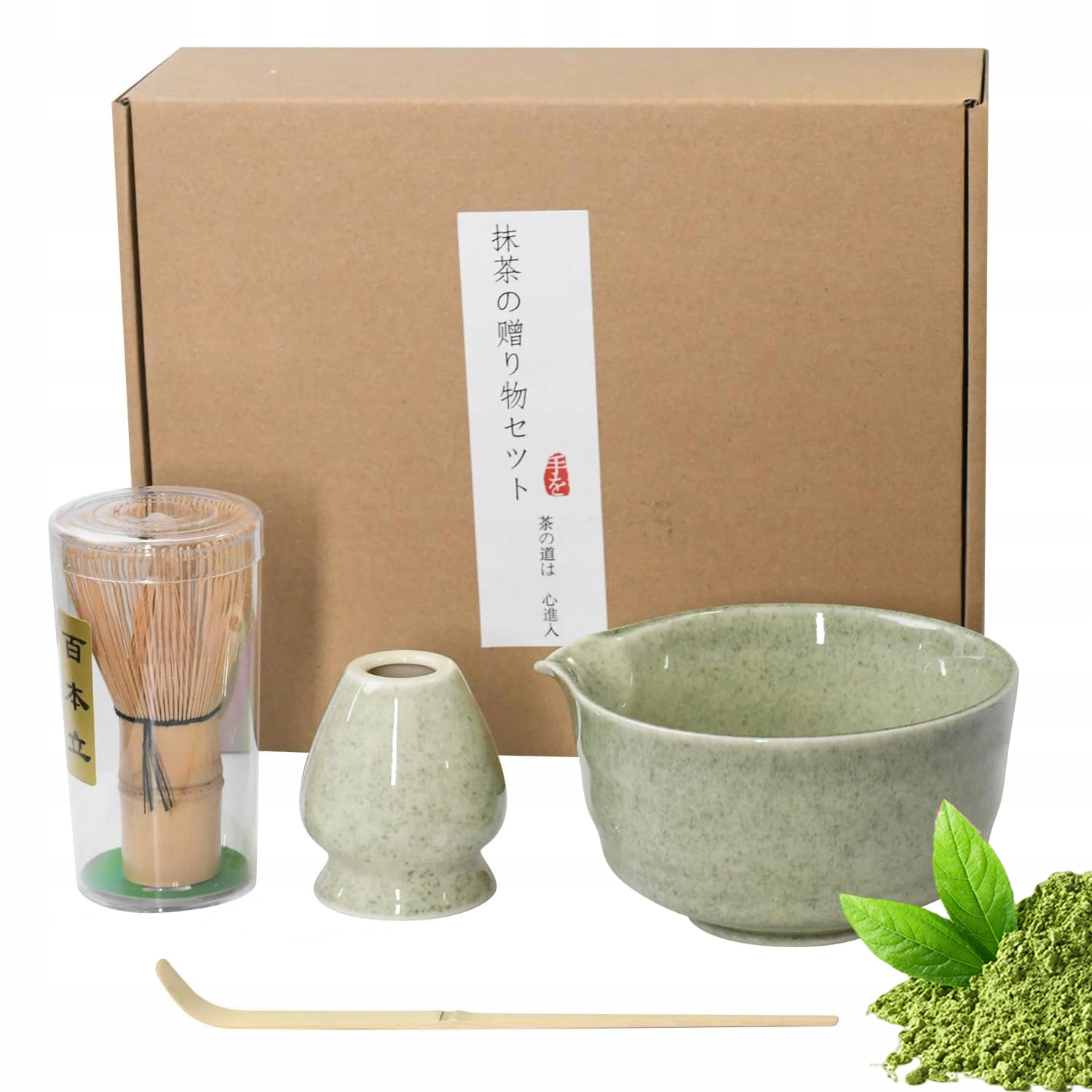 Levně Bambusová Sada Na Přípravu Matcha – Metlička, Lžička, Sítko Na Matcha X4