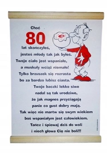 

Extra Kartka na 80 urodziny dla Pana, Mężczyzny