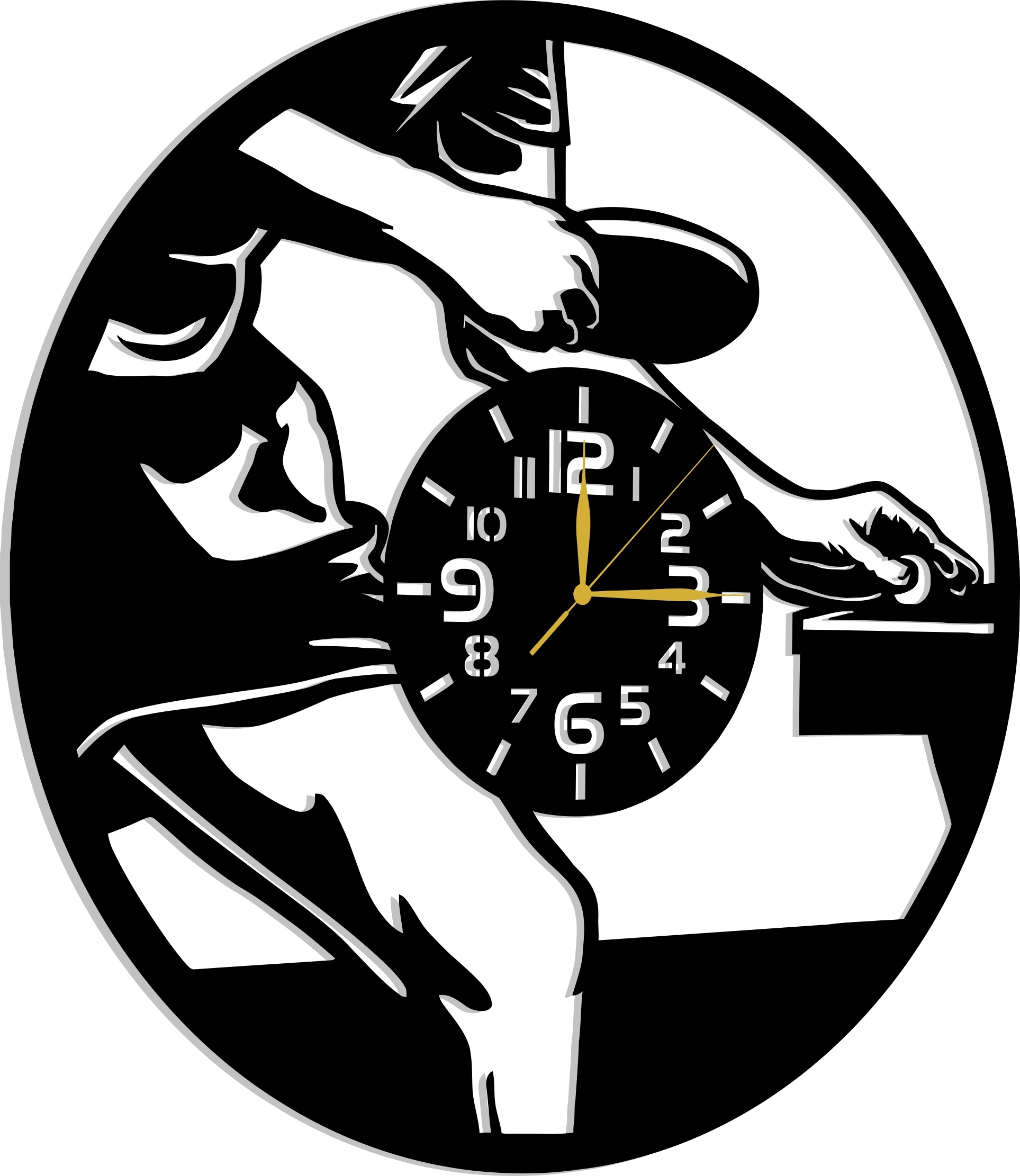 Stolní Tenisové Hodiny Ping Pong Klub Stolního Tenisu Dárek 50 CM 3D