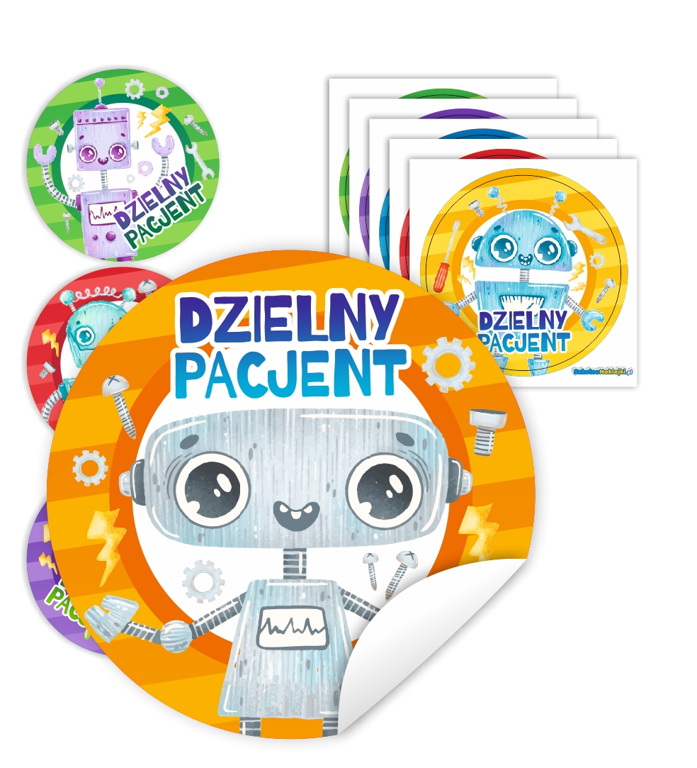 

Naklejki Dzielny Pacjent Roboty Wycięte 90 szt.