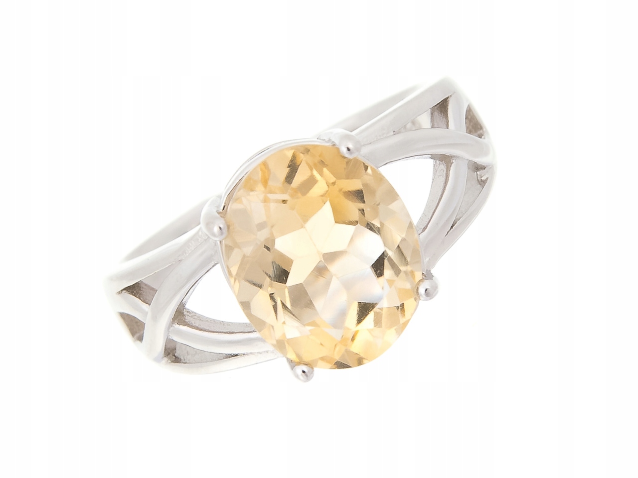 Prstýnek S Vel Velikost 0,14 S Přírodním Citrínem 11x9