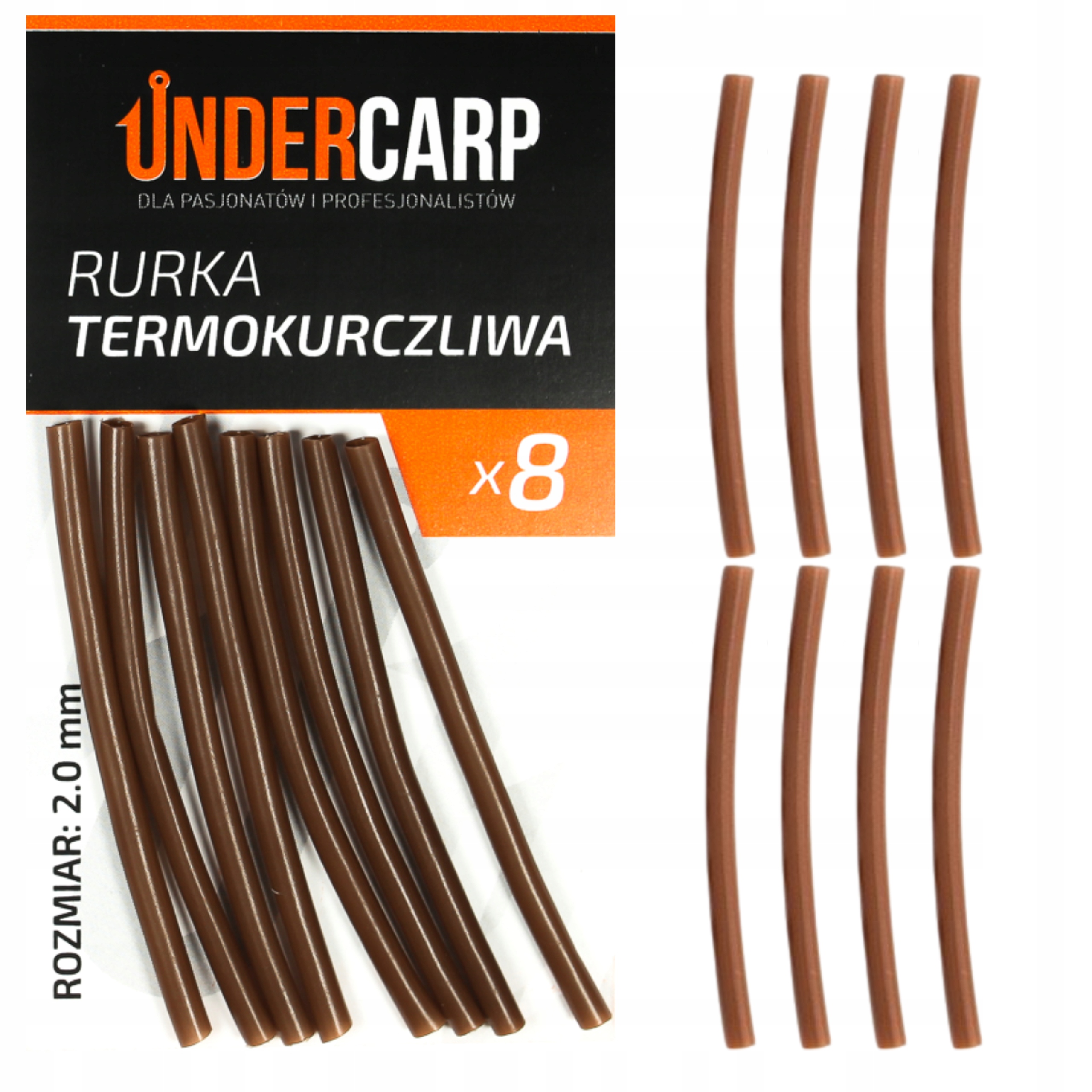 Rurka termokurczliwa karpiowa Undercarp brązowa 2,0 mm wędkarska na ryby