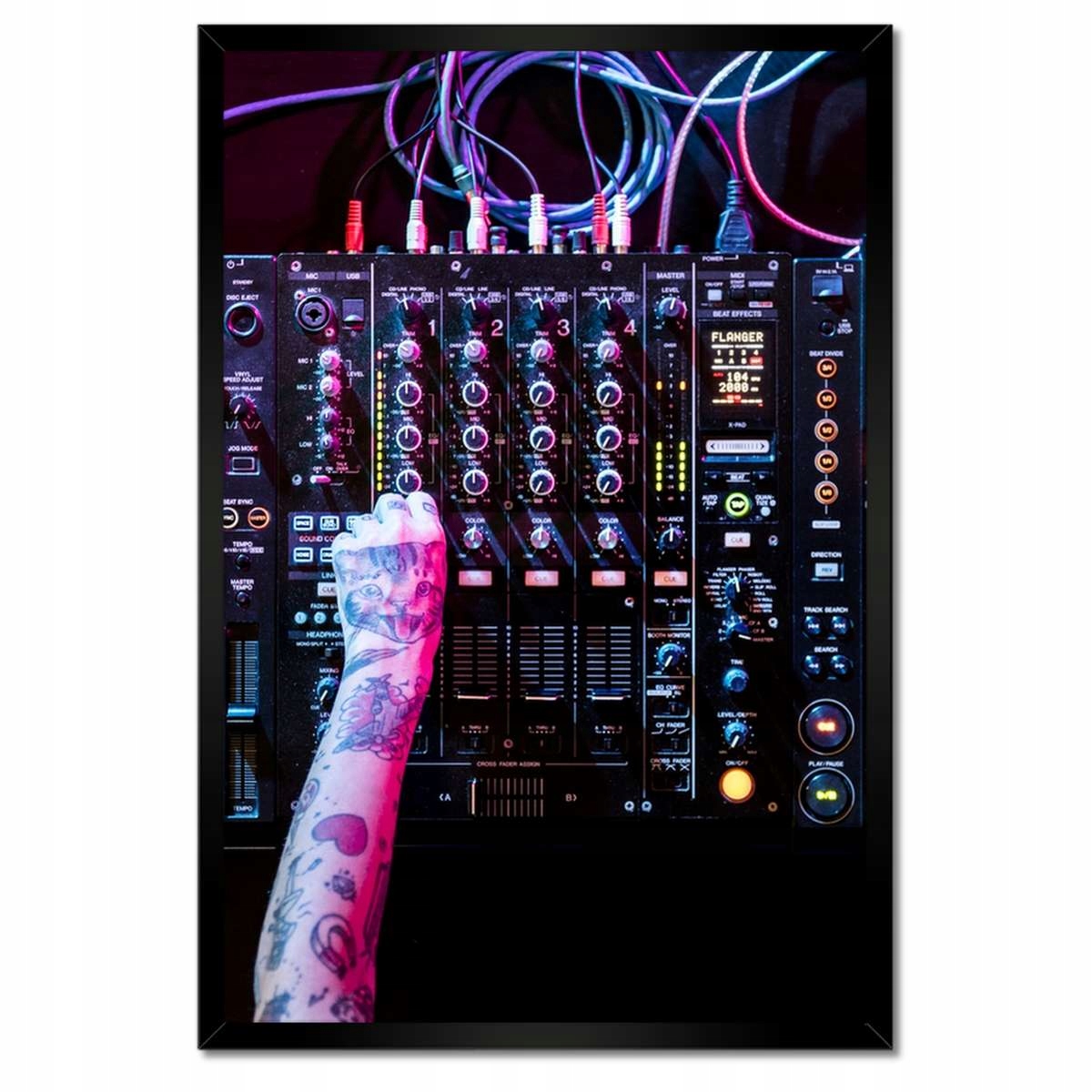 Plakáty v rámu 40x60 Dj hrající hudbu Party