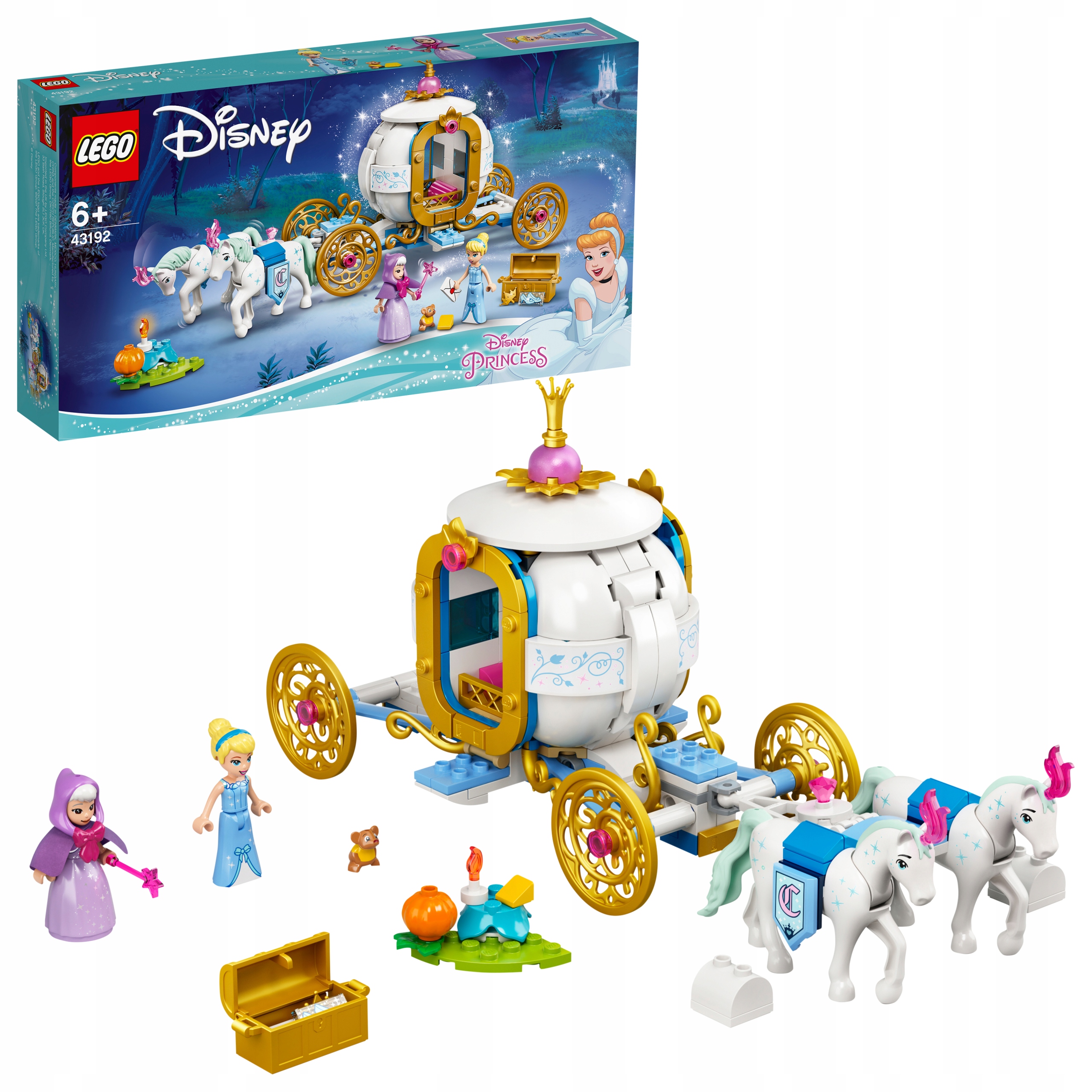 Klocki LEGO 43192 królewski powóz karoca kareta Kopciuszka Disney Princess Wiek dziecka 6 lat +