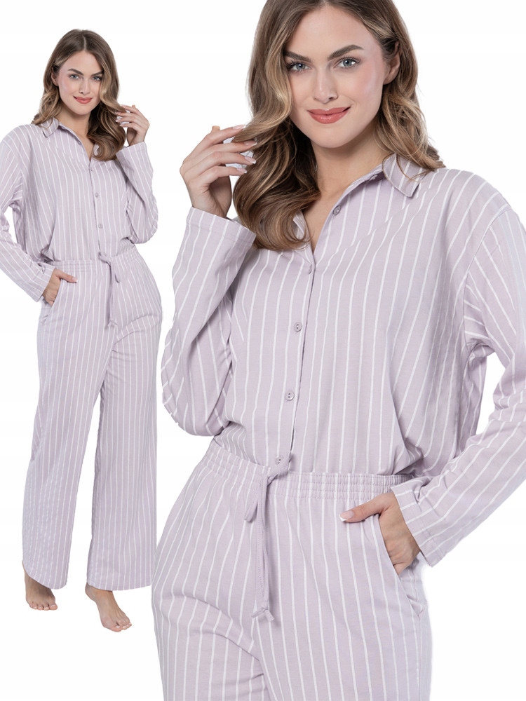 Leveza Judyta elegantní rozepínací dámské pyžamo s límečkem XXL