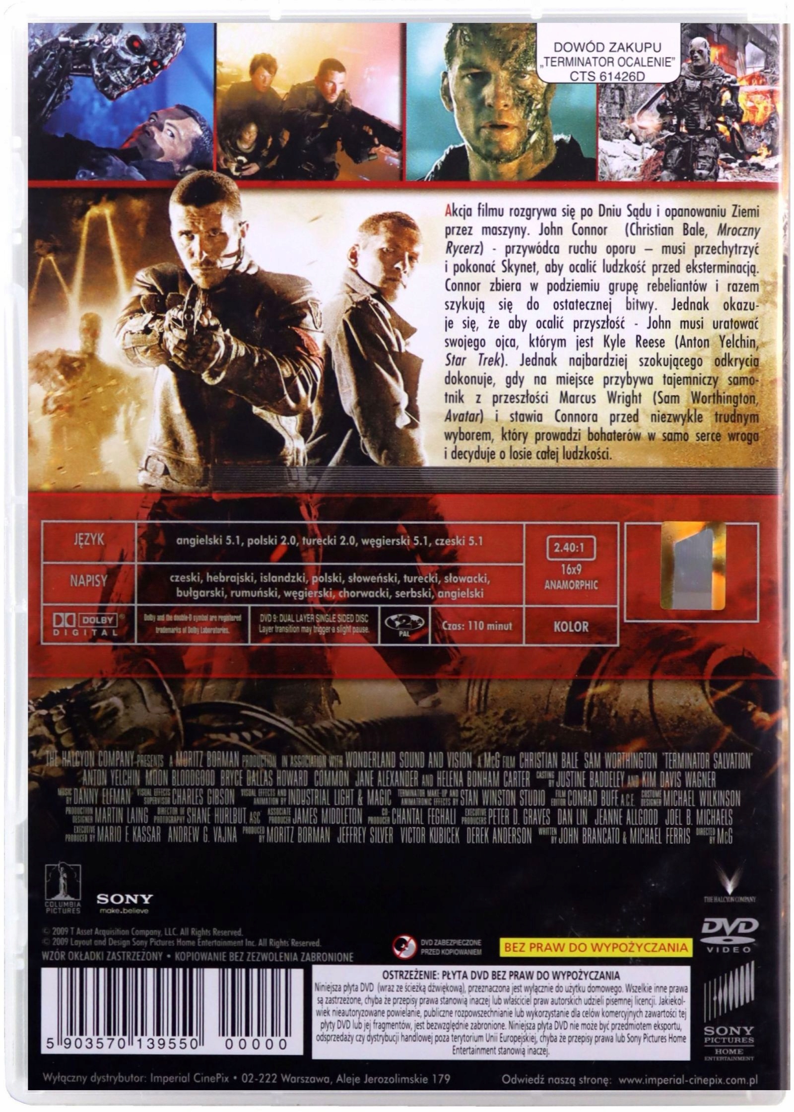 TERMINATOR: OCALENIE polski LEKTOR [DVD] Stan opakowania oryginalne