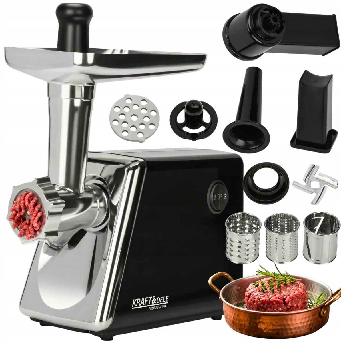 Maszynka Do Mielenia Mięsa Szatkownica Maszyna Do Robienia Kiełbasy 2200W