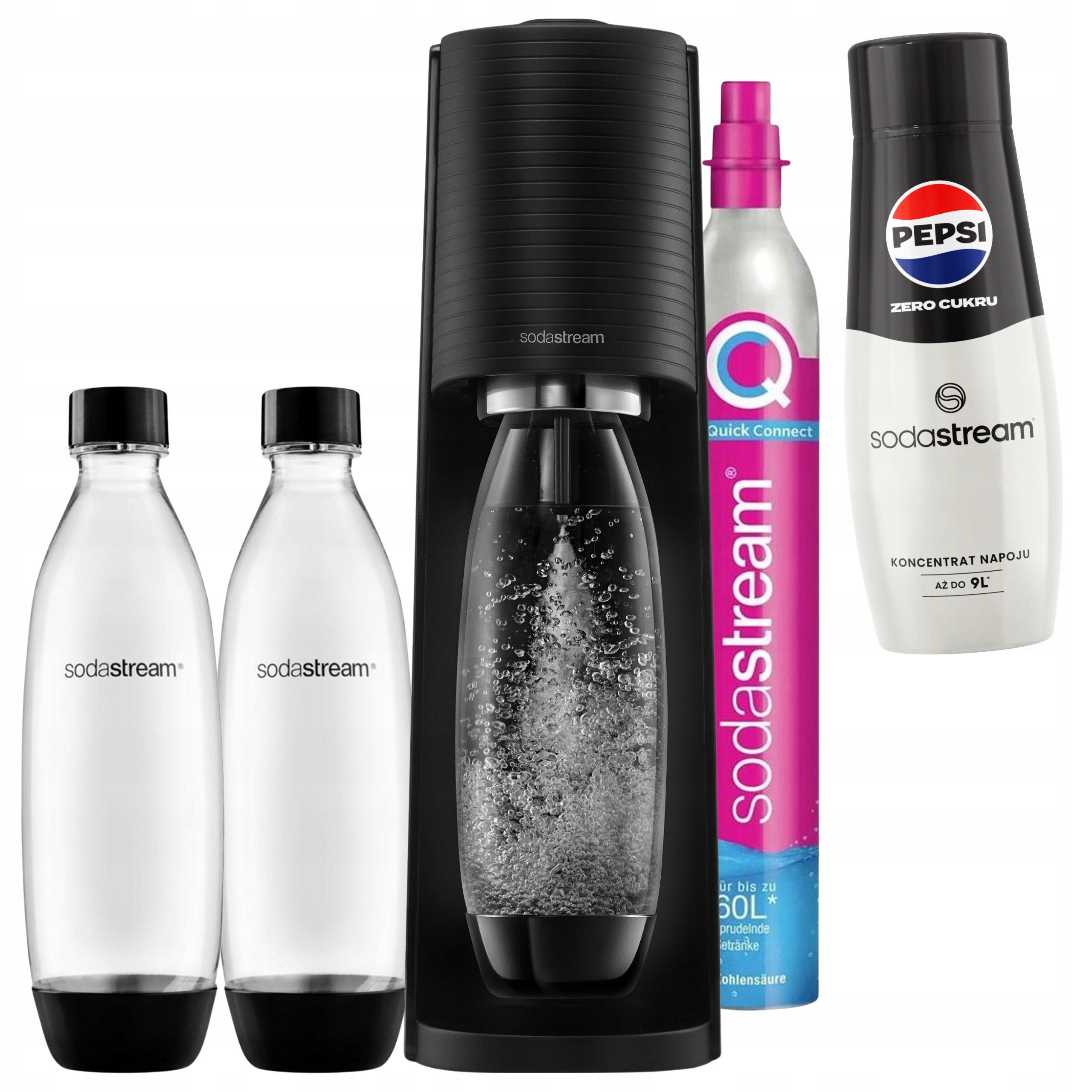 SodaStream Terra Výrobník Sody na plynování vody 2 lahve 1 l sirup Pepsi Max