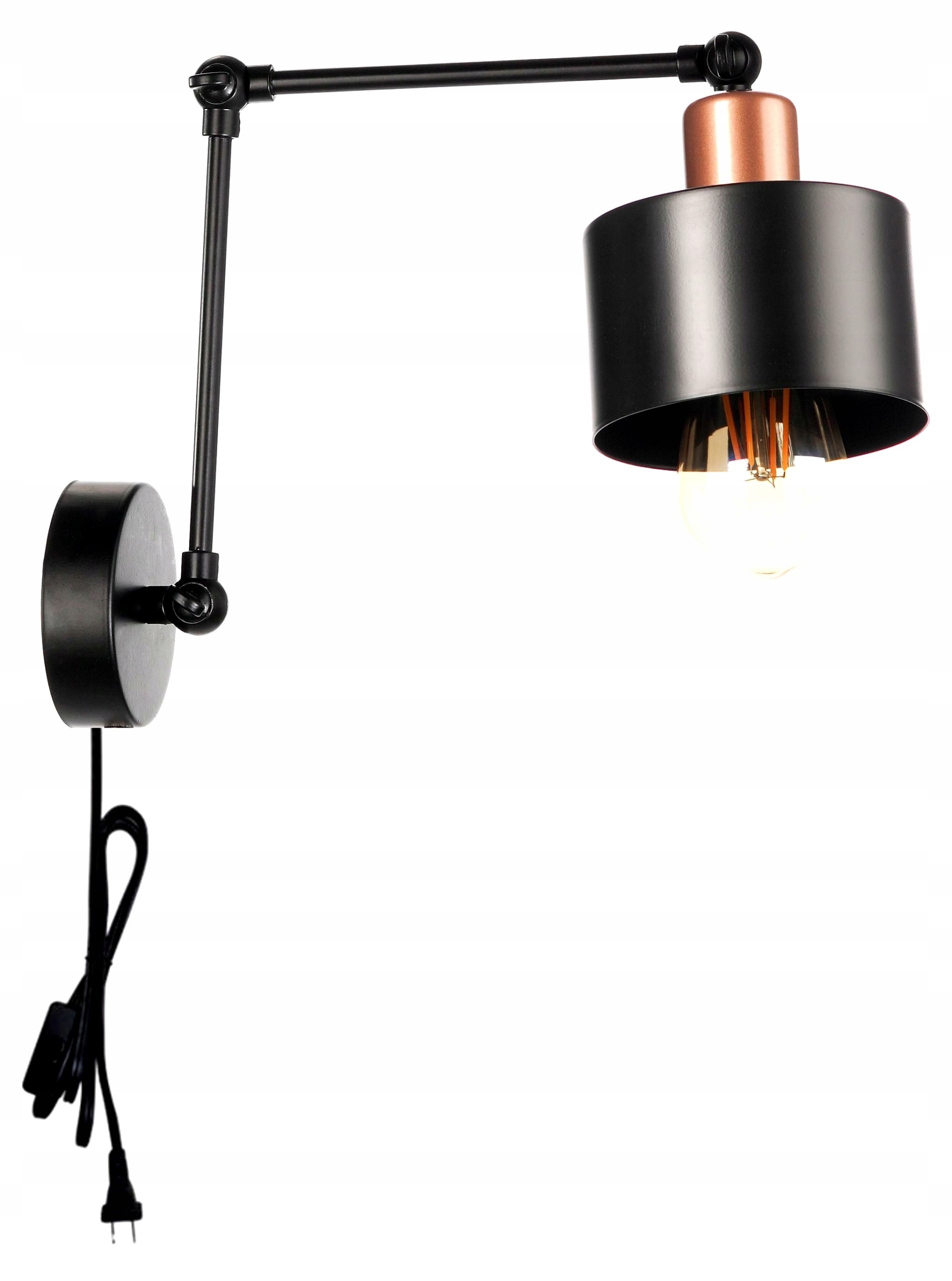 

Kinkiet Regulowany Z Wtyczką Nad Łóżko Loft Led
